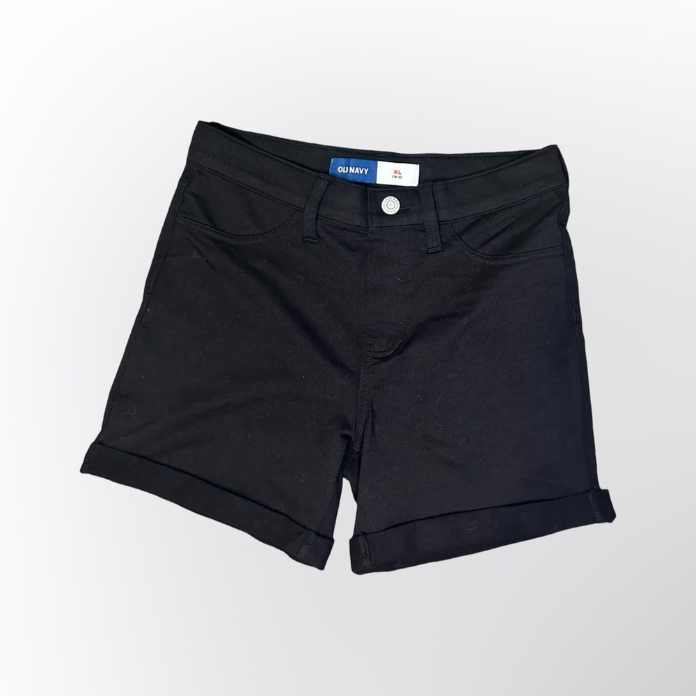 OldNavy Girls Black Stretch shorts with cuffed  hem, size XL